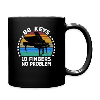 88 Keys 10 Fingers Pianist Piano Keyboard Player - Full Colour Mug - black - Right