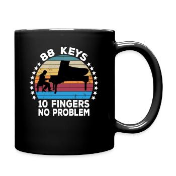 88 Keys 10 Fingers Pianist Piano Keyboard Player - Full Colour Mug - black - Right