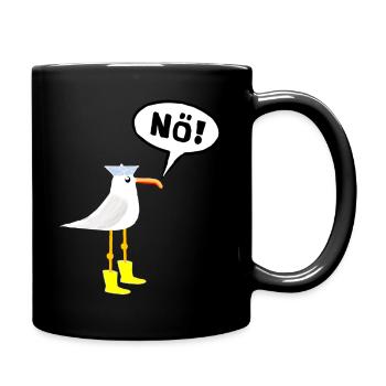 Nö Kein Bock Nordsee Ostsee schlechte Laune Möwe - Tasse einfarbig - Schwarz - Rechts