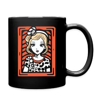 Das bezaubernde Anime-Punkt-Kleid-Mädchen - Tasse einfarbig - Schwarz - Rechts