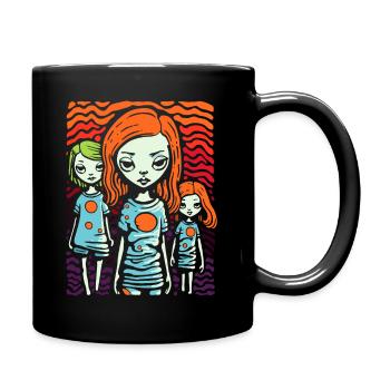 Ist das Kunst, Bande von Bratzen Mädchen - Tasse einfarbig - Schwarz - Rechts
