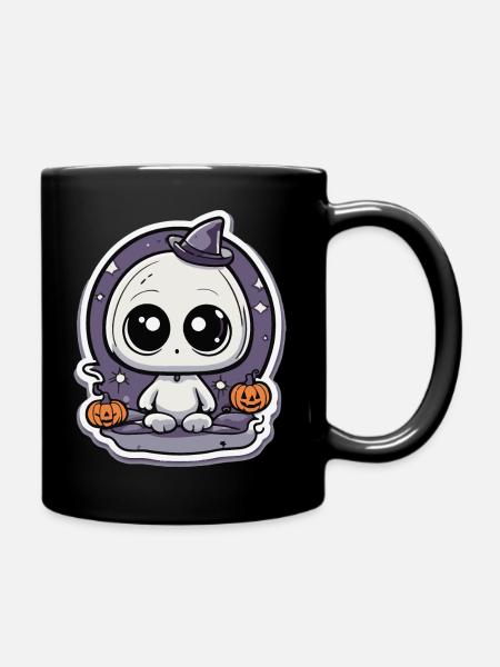 Süsser Halloween Geist - Tasse einfarbig - Schwarz