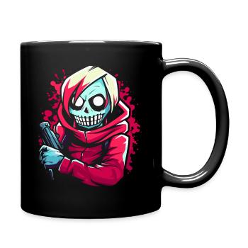 Squelette de zombie hip-hop de dessin animé - Mug uni - noir - Droite