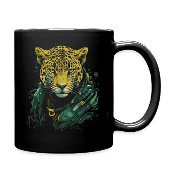 Un léopard cool - Mug uni - noir - Droite