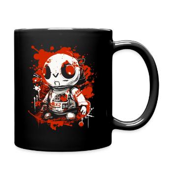 Regardez ici, un robot spatial éclaboussant - Mug uni - noir - Droite