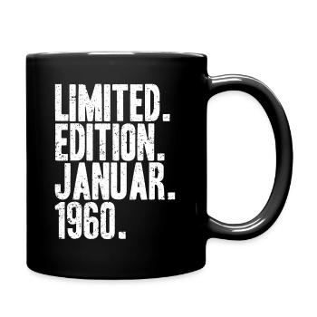 Limited Edition Januar 1960 Geburtsjahr Geschenk 1 - Tasse einfarbig - Schwarz - Rechts