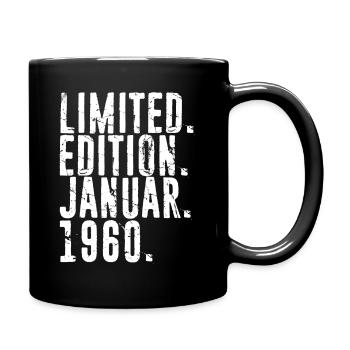 Limited Edition Januar 1960 Geburtsjahr Geschenk 1 - Tasse einfarbig - Schwarz - Rechts