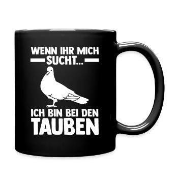 Taubenzüchter Brieftaube Tauben - Tasse einfarbig - Schwarz - Rechts