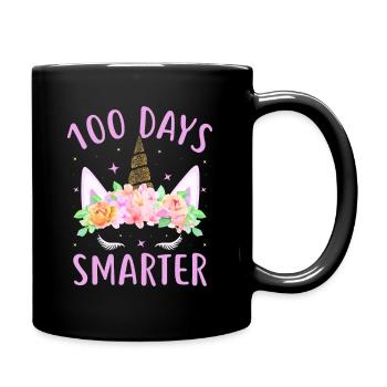 100 Days Smarter Unicorn Kids Costume 100th Day - Full Colour Mug - black - Right