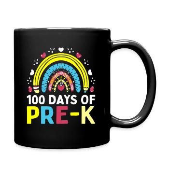 100 Days Of Pre K - Happy 100th Day Of School - Full Colour Mug - black - Right