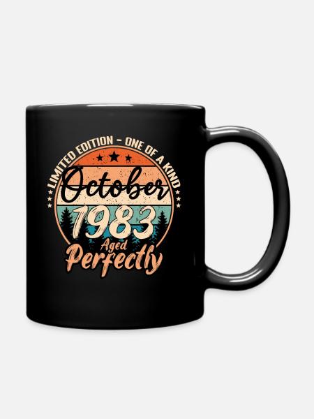 Octobre 1983 anniversaire 1983 légendes Octobre - Mug uni - noir