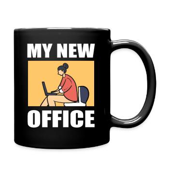 Lustiges Home Office Büroangestellter - Tasse einfarbig - Schwarz - Rechts