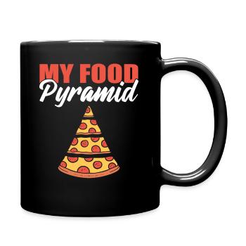 My Food Pyramid Pizza -Liebhaber - Tasse einfarbig - Schwarz - Rechts