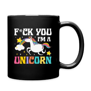 F*ck you je suis une licorne - Mug uni - noir - Droite