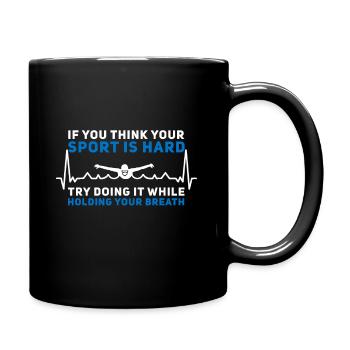 Swimming Apparel for Swim Team Heartbeat Swimmer - Full Colour Mug - black - Right