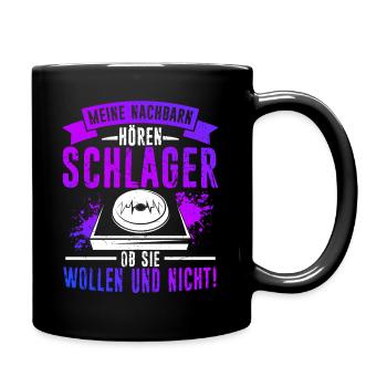 Schlager Schlagermusik Musik Schlagerparty Schlage - Tasse einfarbig - Schwarz - Rechts