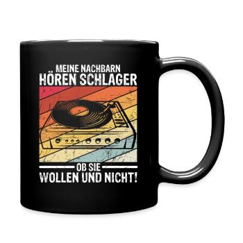 Schlager Schlagermusik Musik Schlagerparty Geschen - Tasse einfarbig - Schwarz - Rechts