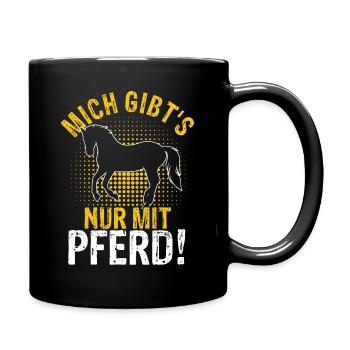 Pferd Pferdesport Reiten Geschenk Reitsport Pferde - Tasse einfarbig - Schwarz - Rechts