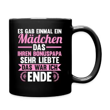 Stiefvater Stiefpapa Bonuspapa Stieftochter - Tasse einfarbig - Schwarz - Rechts