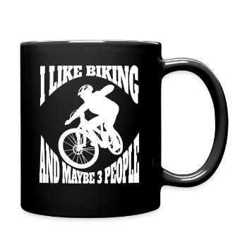 Fahrrad Radfahrer Fahrradfahrer Radfahren Radeln - Tasse einfarbig - Schwarz - Rechts