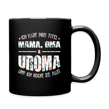 Uroma - Tasse einfarbig - Schwarz - Rechts