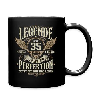35 Geburtstag Lebende Legende seit 35 Jahren - Tasse einfarbig - Schwarz - Rechts