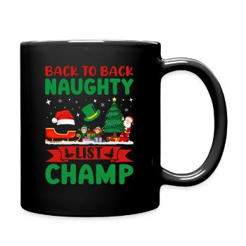 Weihnachten Naughty List Santa Weihnachtsmann - Tasse einfarbig - Schwarz - Rechts