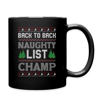 Weihnachten Naughty List Santa Weihnachtsmann - Tasse einfarbig - Schwarz - Rechts