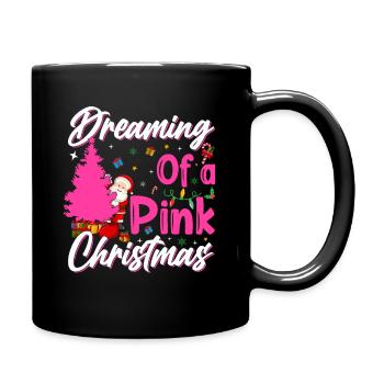 Christmas in Pink Pink Christmas Tree Santa - Full Colour Mug - black - Right