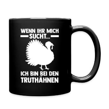 Truthuhn Truthahn - Tasse einfarbig - Schwarz - Rechts