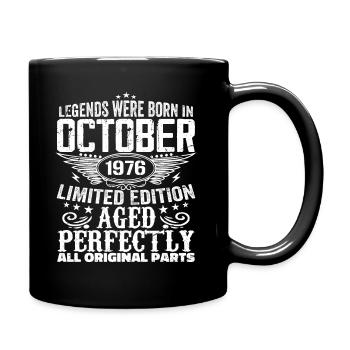Legends Are Born In October 1976 - 1976 - Full Colour Mug - black - Right