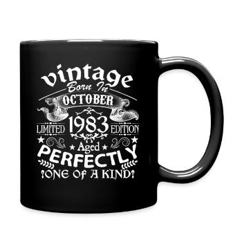 October 1983 | 1983 birthday born in October - Full Colour Mug - black - Right