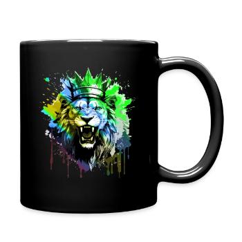 Symbole de la couronne de lion Portrait - Mug uni - noir - Droite