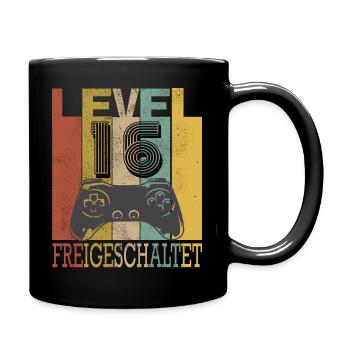 16. Geburtstag Junge Mädchen Level 16 Jahre 2007 - Tasse einfarbig - Schwarz - Rechts