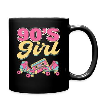90's Girl Inlineskater - Tasse einfarbig - Schwarz - Rechts