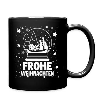 Frohe Weinachten Weihnachtskugel - Tasse einfarbig - Schwarz - Rechts