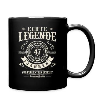 Legendärer 47. Geburtstag - Tasse einfarbig - Schwarz - Rechts