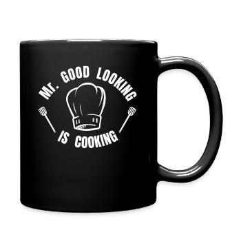 Mr. good looking is cooking - Koch kochen Küche - Full Colour Mug - black - Right