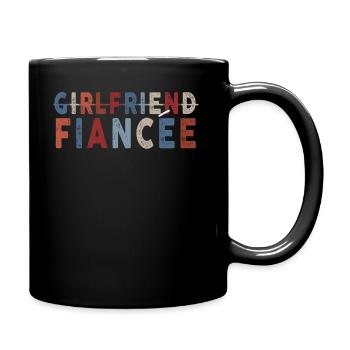 Girlfriend Fiancee Couple Engagement Engaged - Full Colour Mug - black - Right