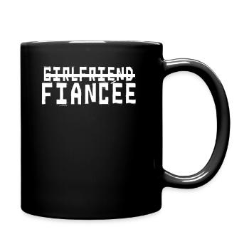 Girlfriend Fiancee Couple Engagement Engaged - Full Colour Mug - black - Right