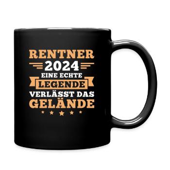 Rentner 2024 Ruhestand Pension Rente - Tasse einfarbig - Schwarz - Rechts