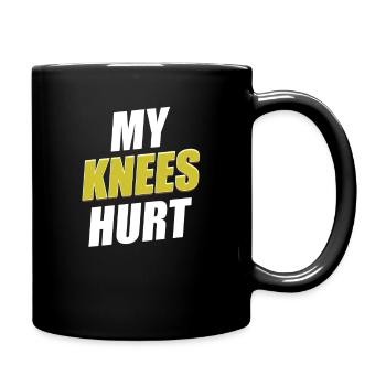 Meine Knie Schmerzen Lustige Verletzung - Tasse einfarbig - Schwarz - Rechts
