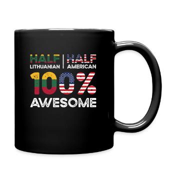 Litauisch Amerikanischer Patriot USA Gewachsen - Tasse einfarbig - Schwarz - Rechts