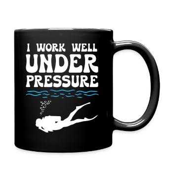 I Work Well Under Pressure Diving - Full Colour Mug - black - Right