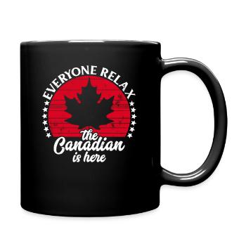 Der Kanadier ist hier Kanada-Flaggensymbol Home Stolz - Tasse einfarbig - Schwarz - Rechts