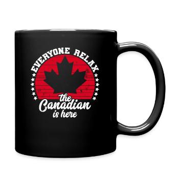 Der Kanadier ist hier Kanada-Flaggensymbol Home Stolz - Tasse einfarbig - Schwarz - Rechts