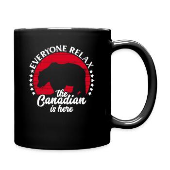 Der Kanadier ist hier Kanada-Flaggensymbol Home Stolz - Tasse einfarbig - Schwarz - Rechts