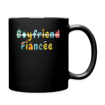 Couple Engagement Engaged Men Funny Fiancee - Full Colour Mug - black - Right