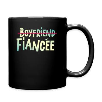 Couple Engagement Engaged Men Funny Fiancee - Full Colour Mug - black - Right
