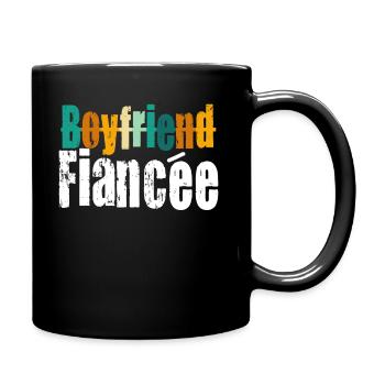 Couple Engagement Engaged Men Funny Fiancee - Full Colour Mug - black - Right